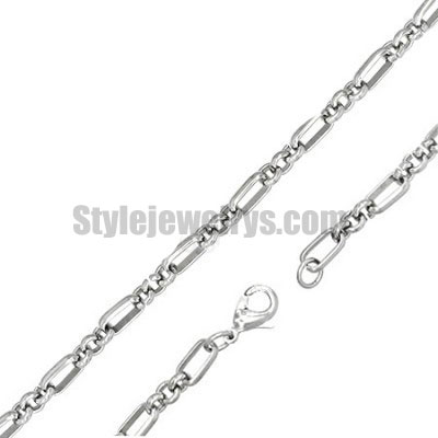 Stainless steel jewelry Chain 50cm - 55cm length rolo circle box chain necklace w/lobster 4.5mm ch360258